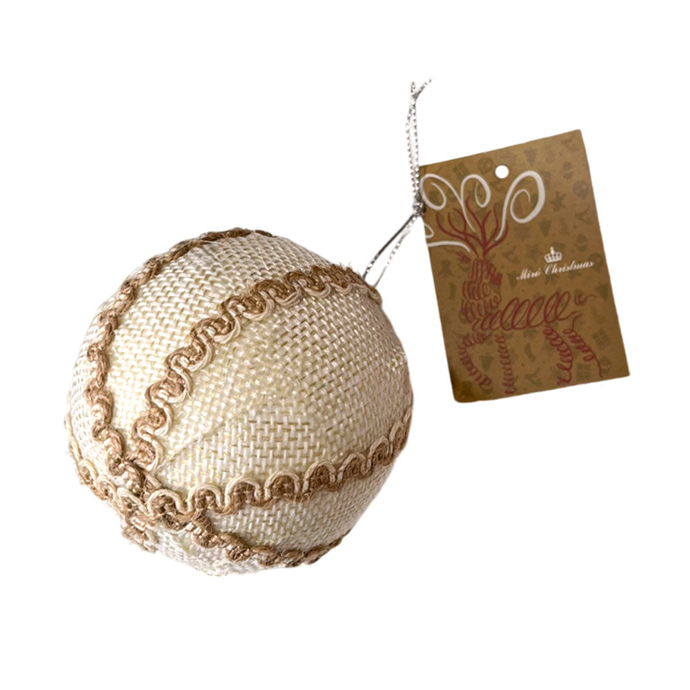 Esfera Navideña Decorada 8 Cm Dp12 Natural