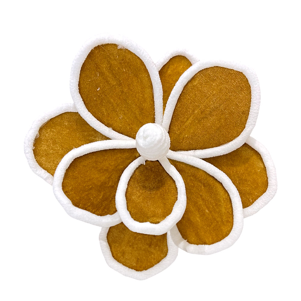 Pick Navideño Flor 32 Cm Dorado/Blanco