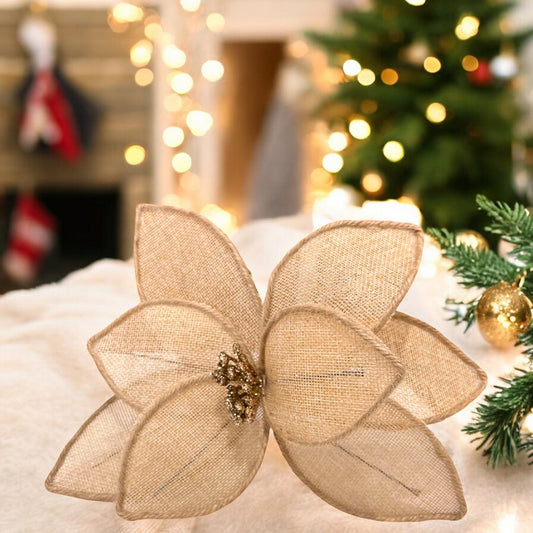 Pick Navideño Flor 20 Cm Natural