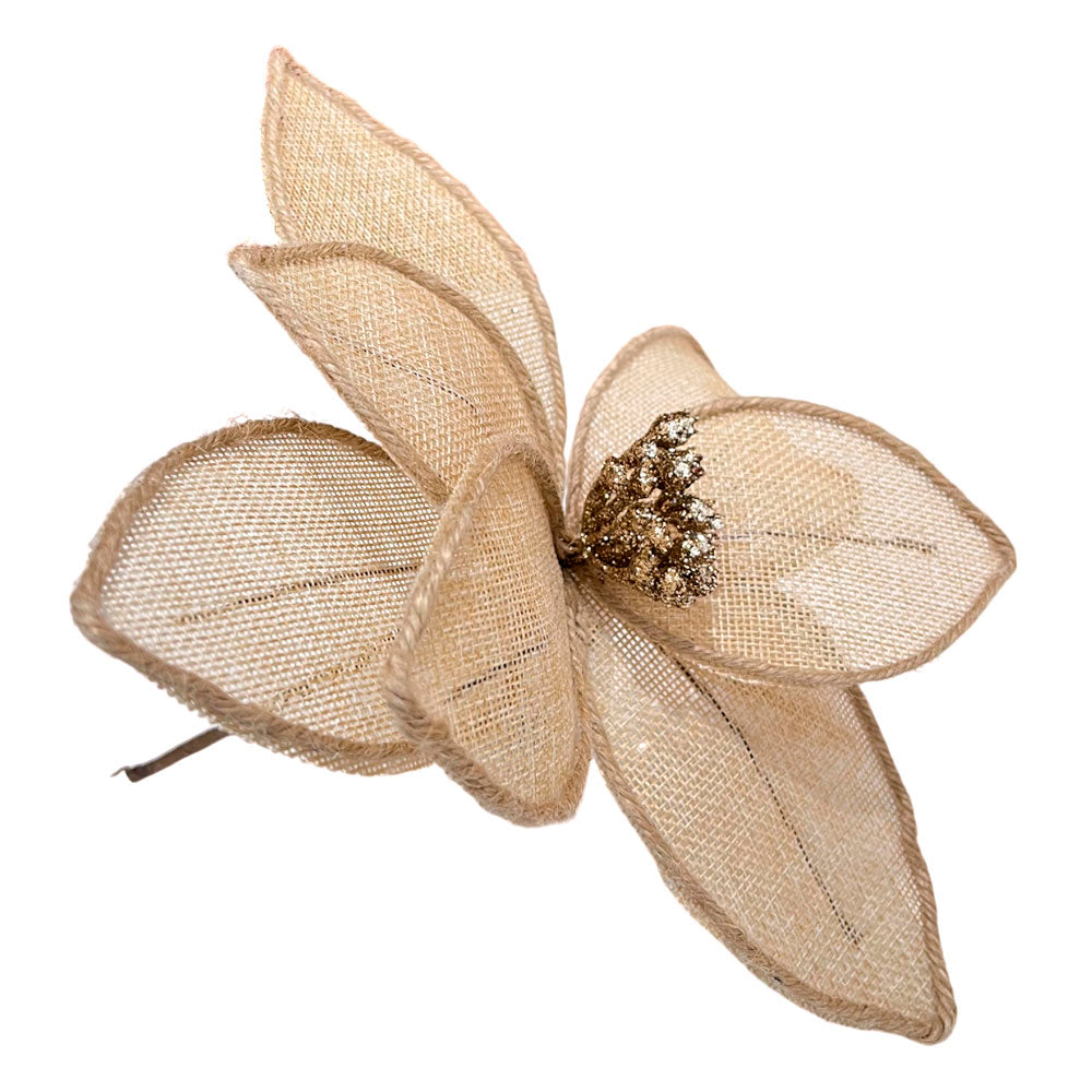 Pick Navideño Flor 20 Cm Natural