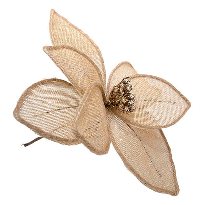 Pick Navideño Flor 20 Cm Natural