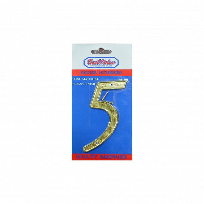 Número Para Puerta N°5 Best Value de Metal 4"