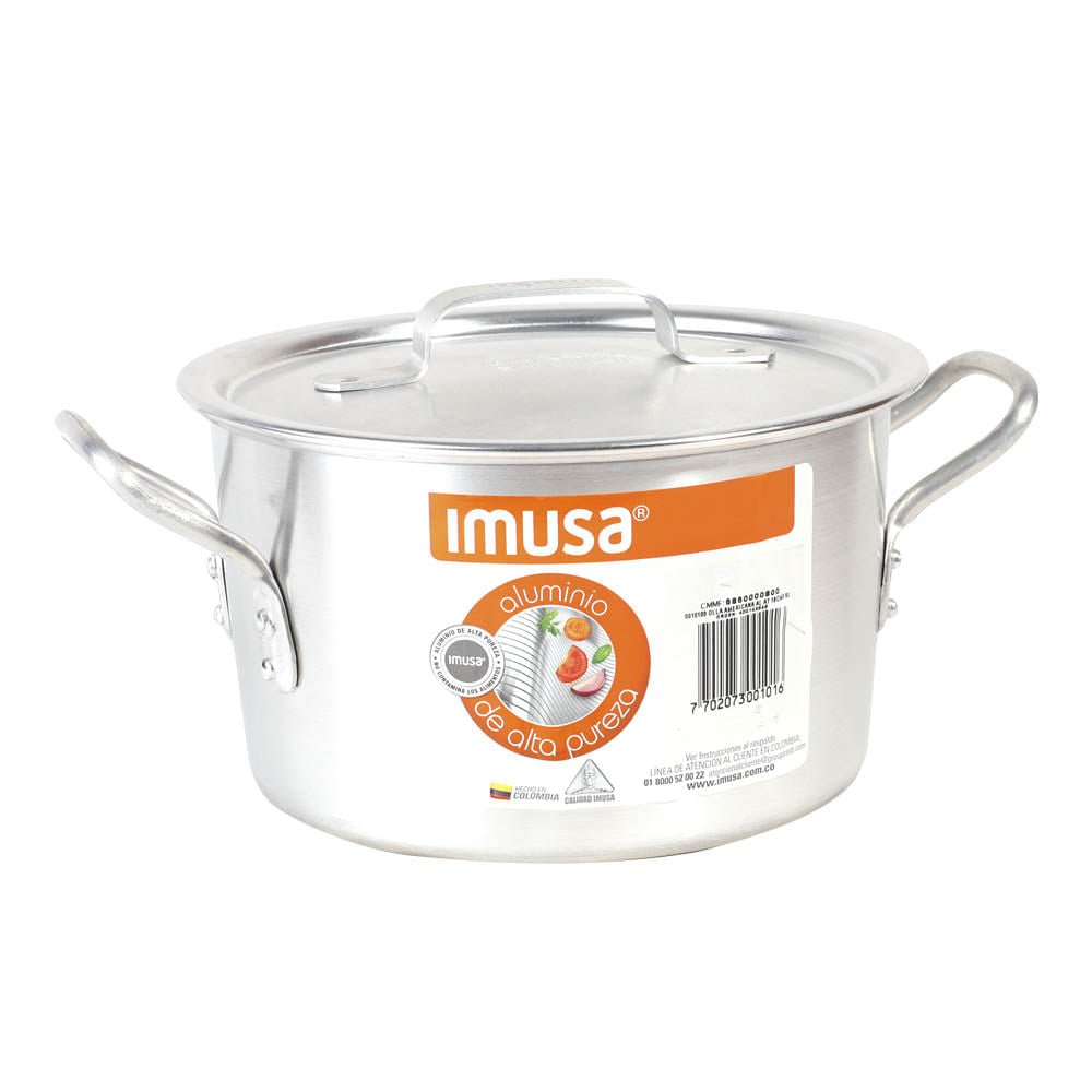 Olla De Aluminio Imusa Con Tapa De 16 cm