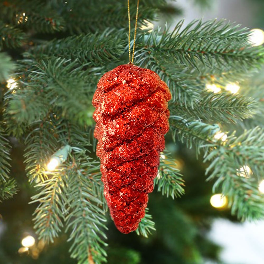 Ornamento Navidad Piña 13 Cm Rojo - Montefiori Christmas - Titan.com.pa - 7453121095005