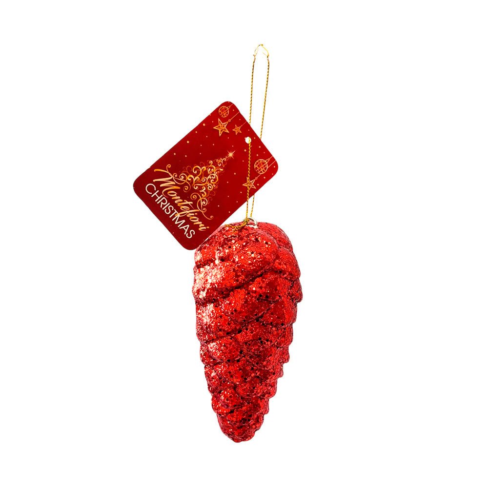 Ornamento Navidad Piña 13 Cm Rojo - Montefiori Christmas - Titan.com.pa - 7453121095005