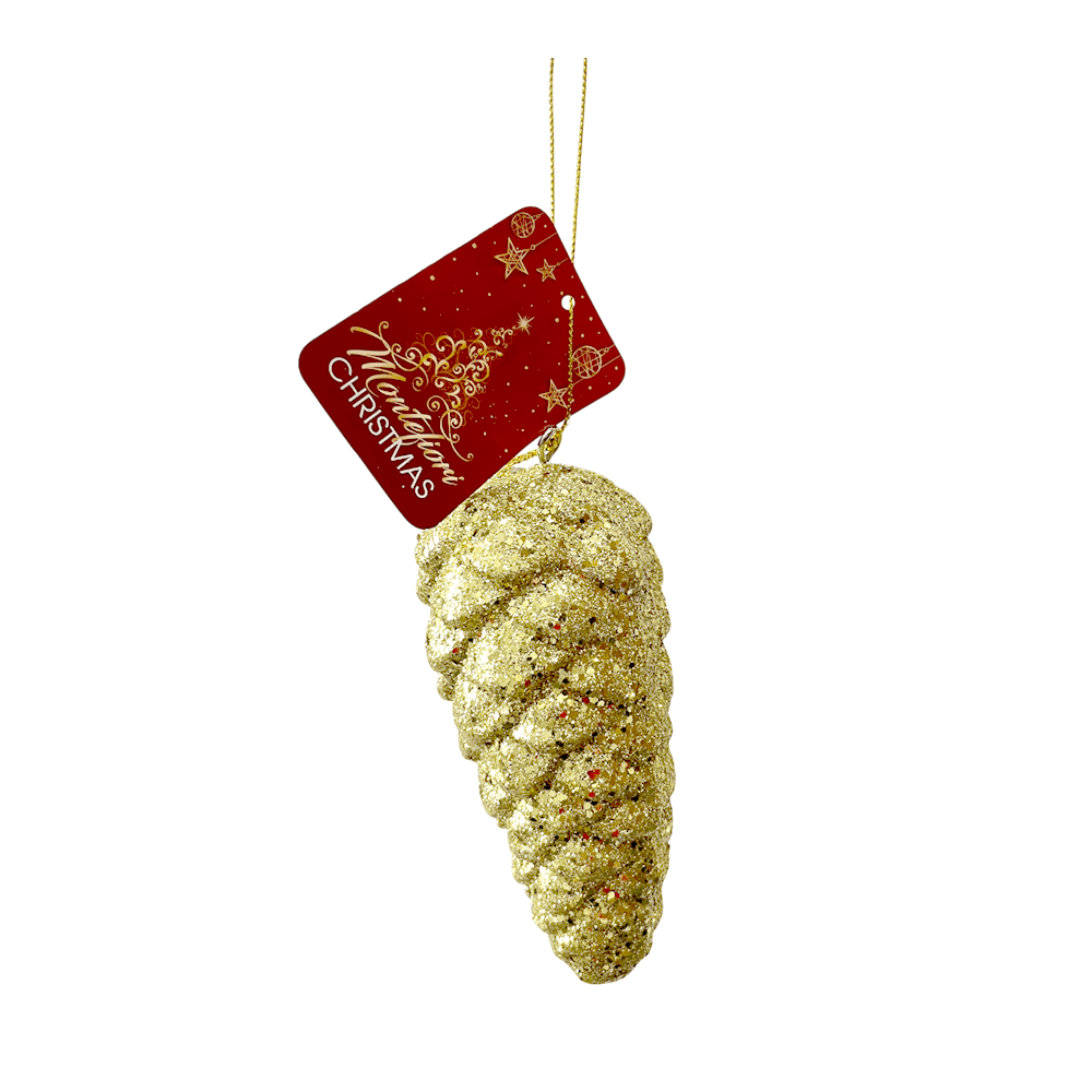 Ornamento Navideña Piña 13 Cm Dorado - Montefiori Christmas - Titan.com.pa - 7453121085136