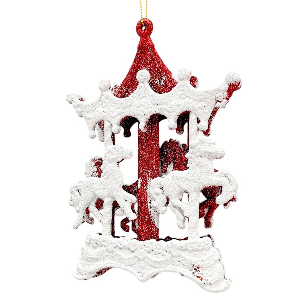 Ornamento Navideño Carrusel / Miro Christmas / 11x15 cm Rojo y Blanco - Miro Christmas - Titan.com.pa - 7450206315096