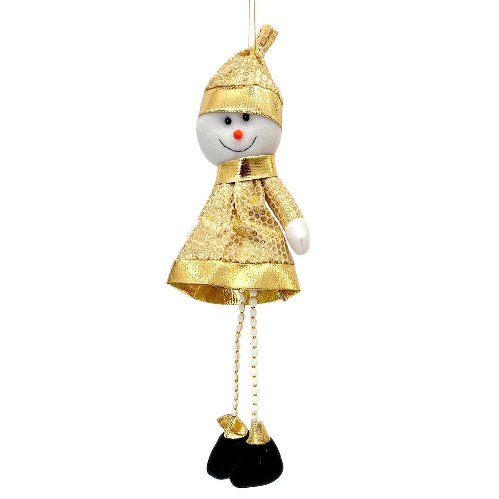 Ornamento Navideño Hombre de Nieve / 38 cm / Dorado - Miro Christmas - Titan.com.pa - 7450206319759