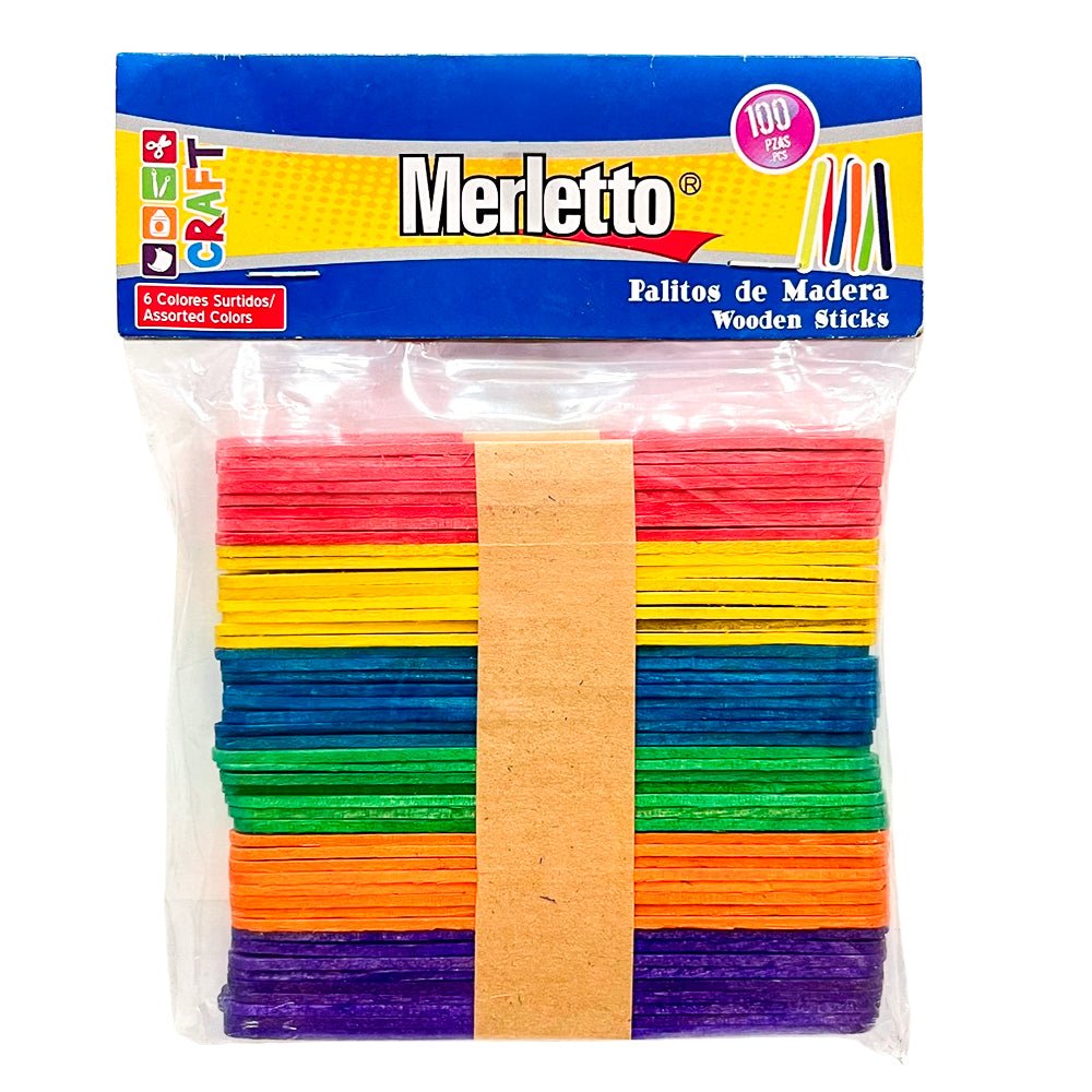 Palitos de Paleta de Colores Merletto / 100 Piezas - Merletto - Titan.com.pa - 7450008864457