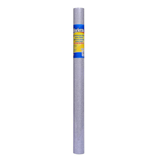 Papel Adhesivo Escarchado Merletto Plateado 3 m