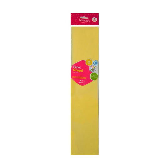 Papel Crespón Bambary Amarillo 50 cm x 2 m