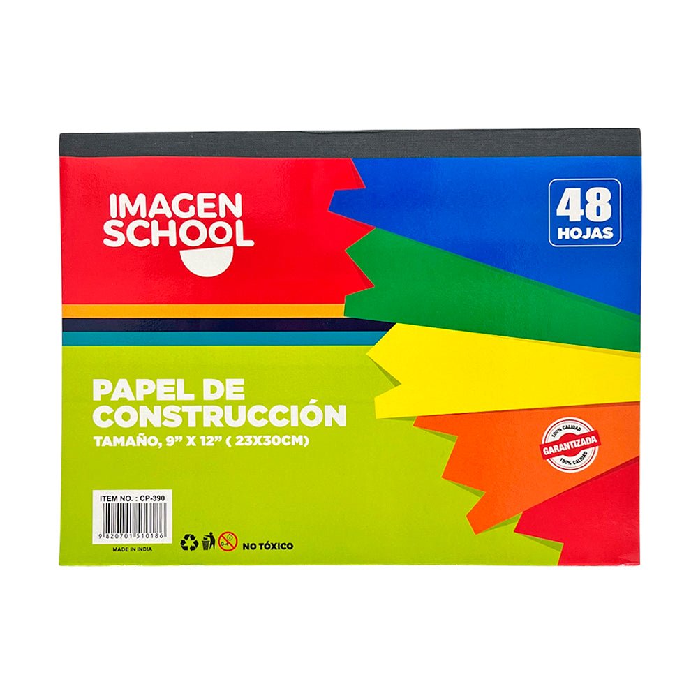 Papel de Construcción Imagen School de 48 Hojas / 9"x12" - Imagen School - Titan.com.pa - 9820701510186
