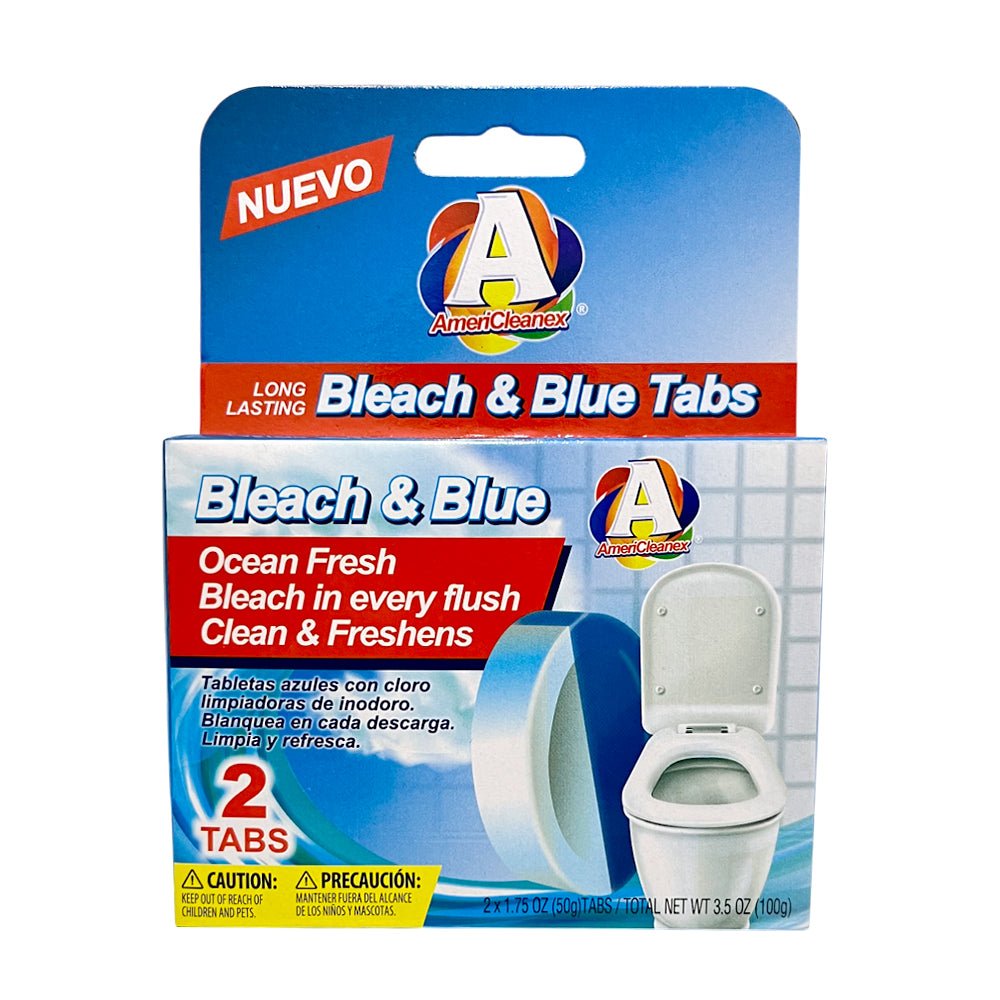 Pastilla Desinfectante Para Baño Azul C/Cloro 2 Piezas - AmeriCleanex - Titan.com.pa - 7453116312759