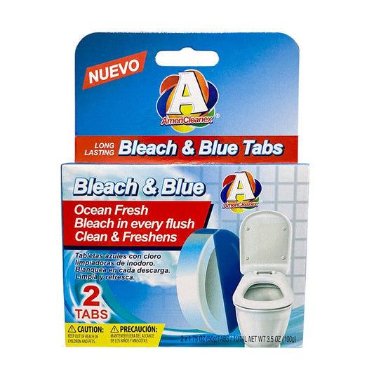 Pastilla Desinfectante Para Baño Azul C/Cloro 2 Piezas - AmeriCleanex - Titan.com.pa - 7453116312759