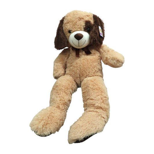 Diseño adorable y detallado, perro peluche de 100 cm color beige en e Titán Panamá.