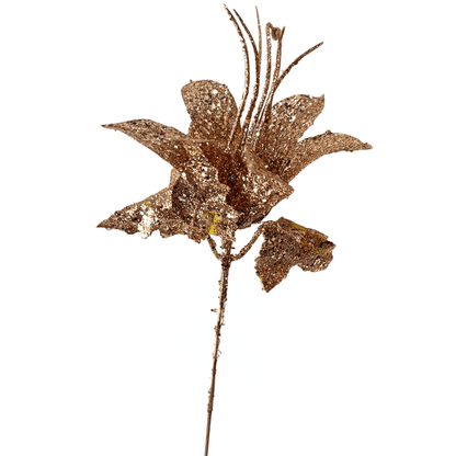 Pick Navideño Flor 20 Cm Rose Gold - Montefiori Christmas - Titan.com.pa - 7453121094626