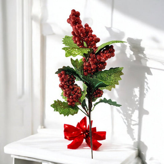 Pick Navideño Flor 30 Cm Rojo - Montefiori Christmas - Titan.com.pa - 7453121092738