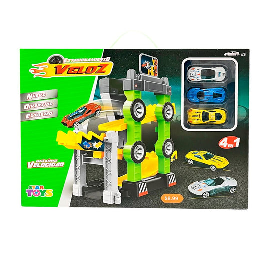Pista Racing Estacionamiento De Auto De Carrera 4 En 1 - Star Toys - Titan.com.pa - 2100000722044