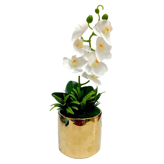 Orquídeas decorativas en pote elegante Home Elegance.