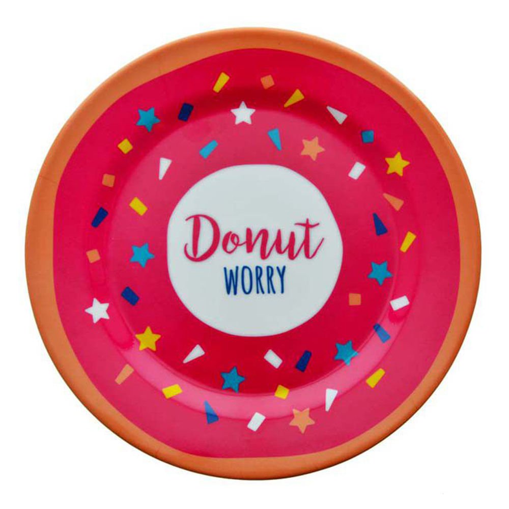 Plato de Melamina 26 California Donut Worry 8"