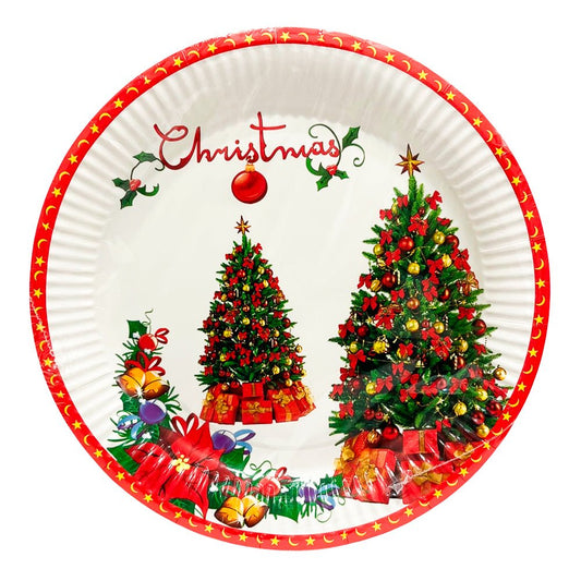 Plato De Navidad Desechable 23 CM / 9 Piezas / Surtido - Christmas Elegance