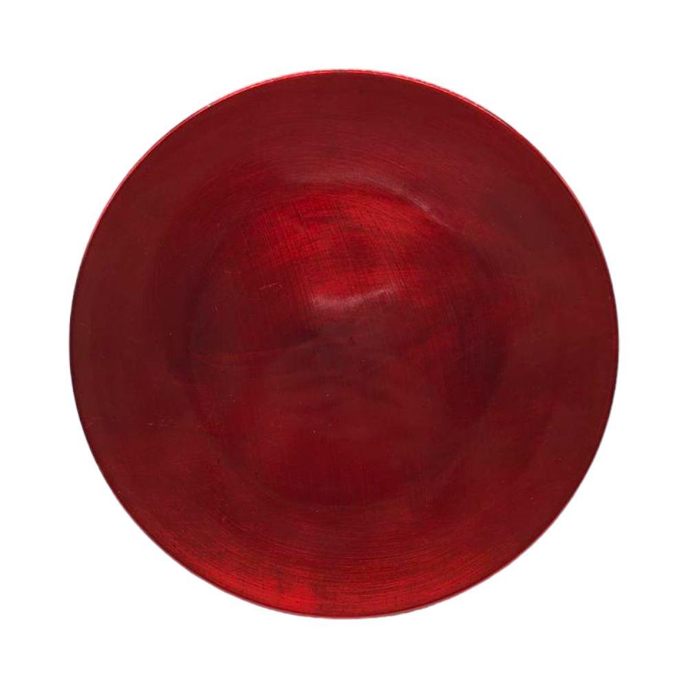 Plato Decorativo Redondo 33Cm Rojo