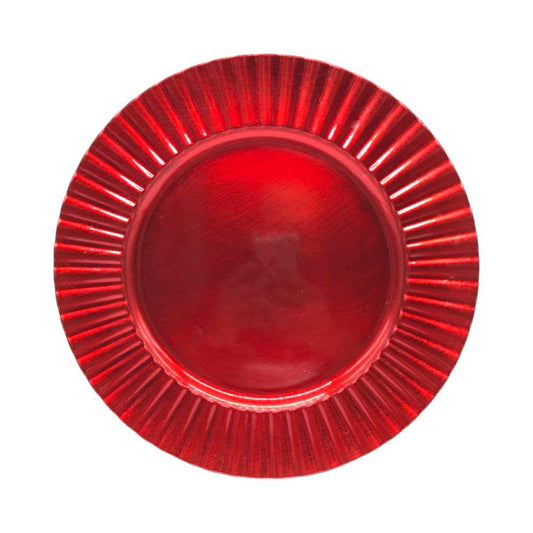 Plato Decorativo Redondo Rojo