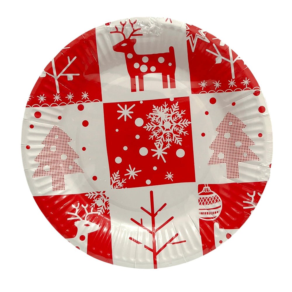 Plato Desechable 18 CM / 10 Piezas Navidad Surtido - Christmas Elegance