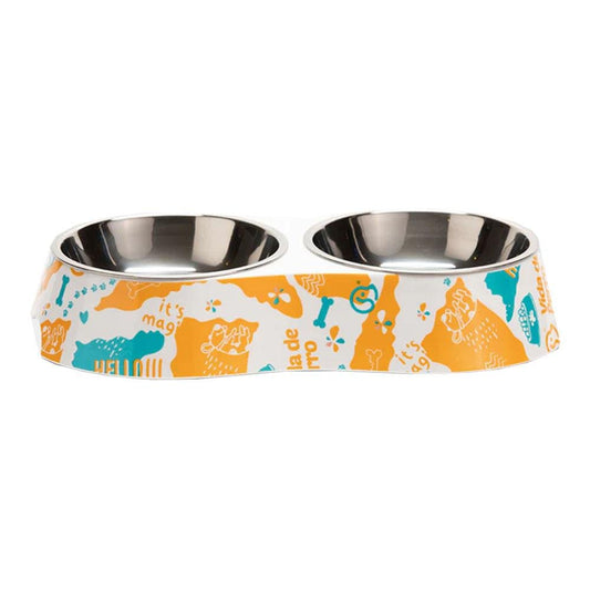 Plato Doble de Aluminio Vida de Perro Pequeño