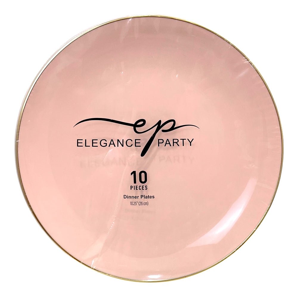 Plato Llano / Elegance Party / 10.25" / Blush & Gold / 10 Piezas - Elegance Party - Titan.com.pa - 191554363120