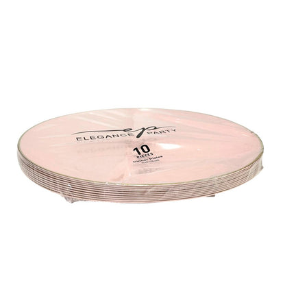 Plato Llano / Elegance Party / 10.25" / Blush & Gold / 10 Piezas - Elegance Party - Titan.com.pa - 191554363120