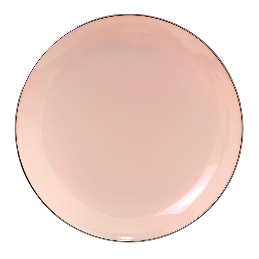 Plato Llano Elegance Party - 10.25in - Blush & Silver - 10 Piezas - Elegance Party - Titan.com.pa