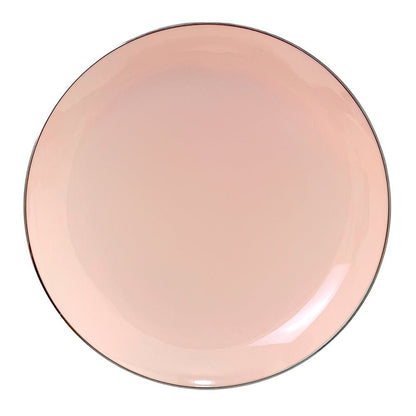 Plato Llano Elegance Party - 10.25in - Blush & Silver - 10 Piezas - Elegance Party - Titan.com.pa