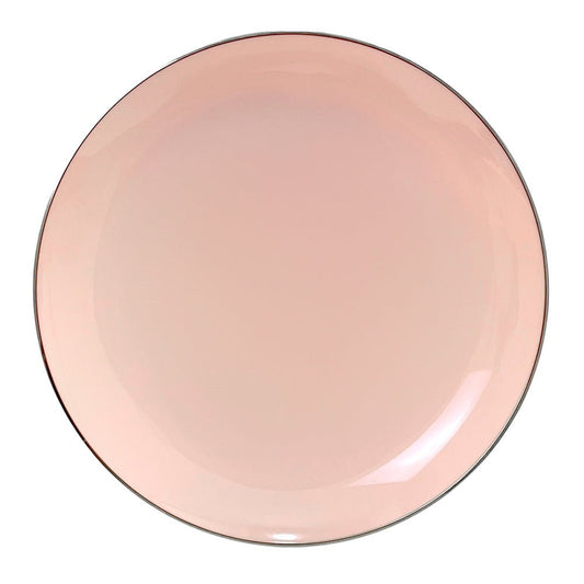 Plato Llano Elegance Party - 10.25in - Blush & Silver - 10 Piezas - Elegance Party - Titan.com.pa