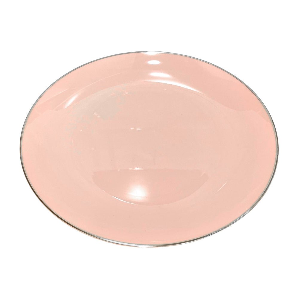 Plato Llano Elegance Party - 10.25in - Blush & Silver - 10 Piezas - Elegance Party - Titan.com.pa