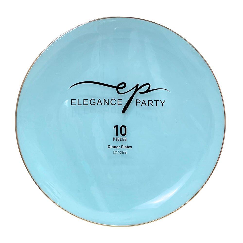 Plato Llano / Elegance Party / 10.25" / Mint & Gold / 10 Piezas - Elegance Party - Titan.com.pa - 191554363281
