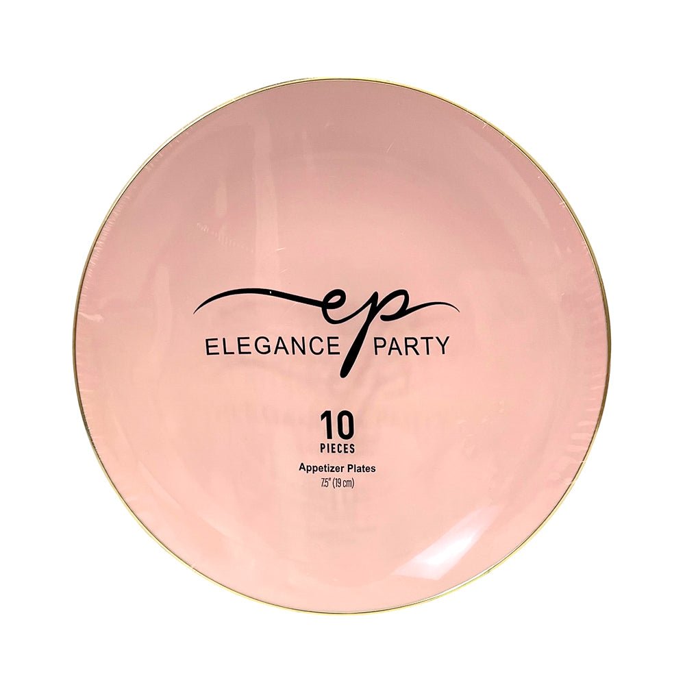 Plato Llano / Elegance Party / 7.5" / Blush & Gold / 10 Piezas - Elegance Party - Titan.com.pa - 191554363144