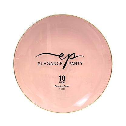 Plato Llano / Elegance Party / 7.5" / Blush & Gold / 10 Piezas - Elegance Party - Titan.com.pa - 191554363144