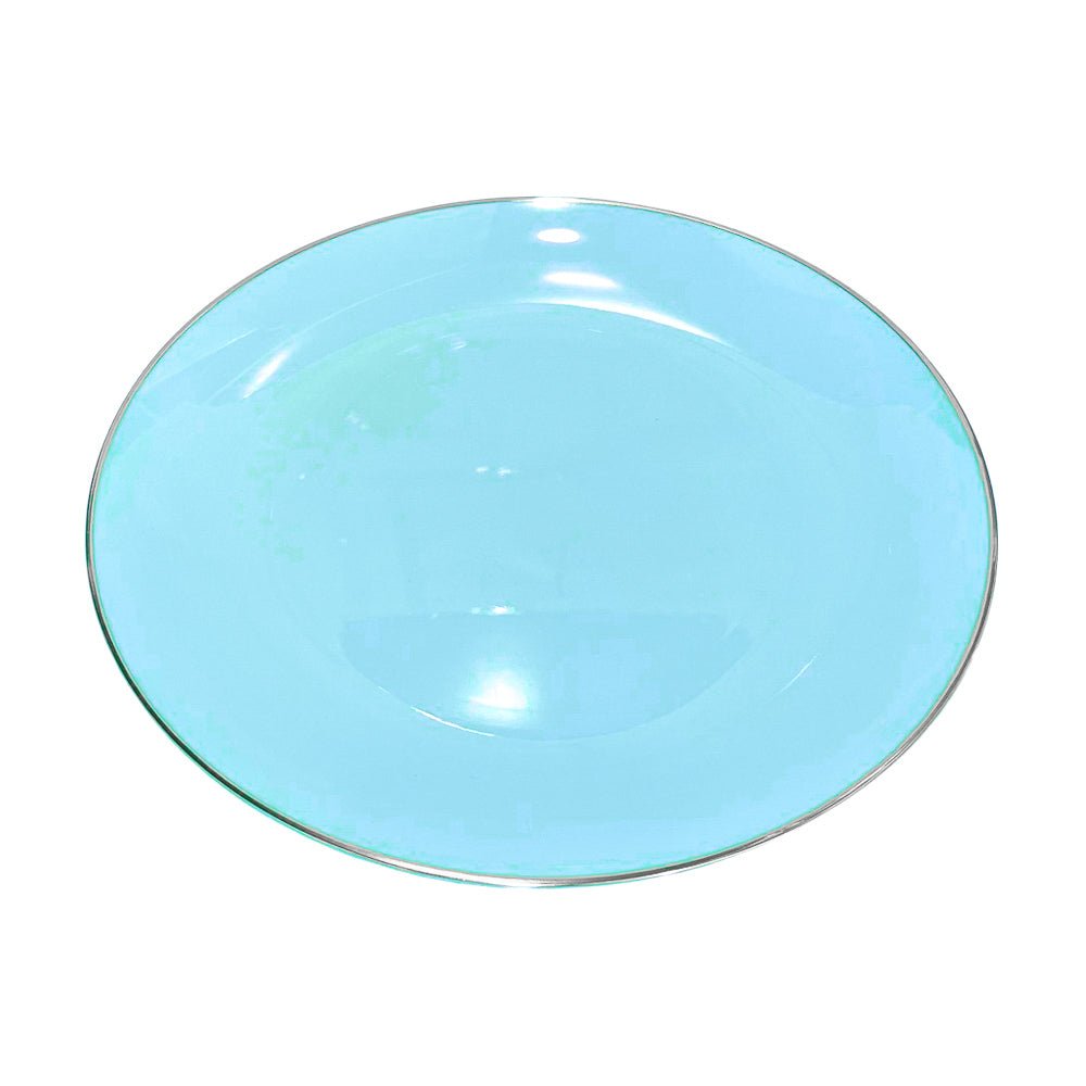 Plato Llano / Elegance Party / 7.5" / Mint & Silver / 10 Piezas - Elegance Party - Titan.com.pa - 191554363311