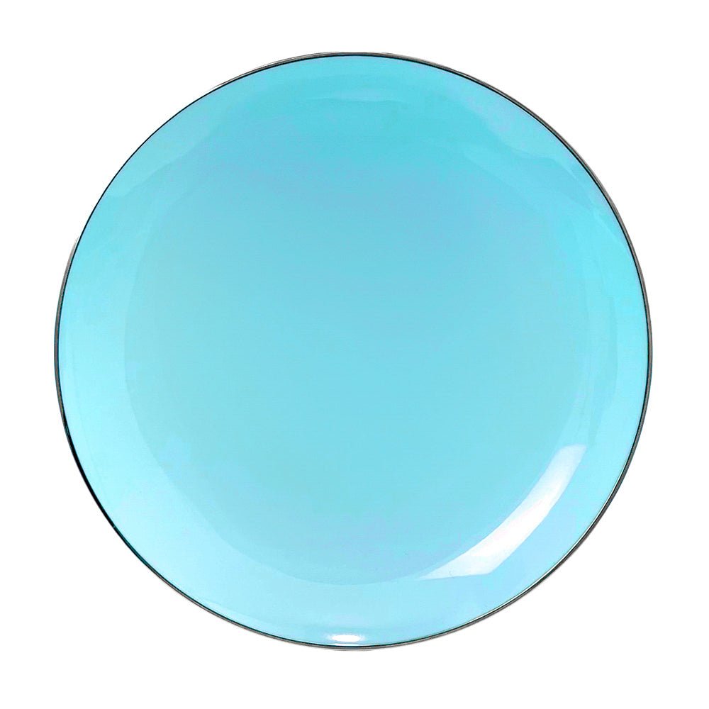 Plato Llano / Elegance Party / 7.5" / Mint & Silver / 10 Piezas - Elegance Party - Titan.com.pa - 191554363311
