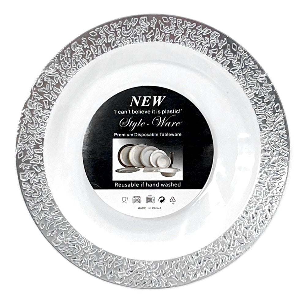 Plato Llano Reutilizable 7" Home Elegance / 10 Piezas / Silver - Home Elegance - Titan.com.pa - 2100000503087