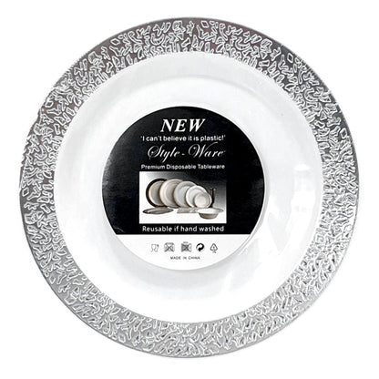Plato Llano Reutilizable 7" Home Elegance / 10 Piezas / Silver - Home Elegance - Titan.com.pa - 2100000503087