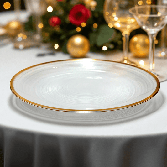 Plato LLano Reutilizable de 10" Home Elegance / 10 Piezas / Borde Dorado - Home Elegance - Titan.com.pa - 2100000769735