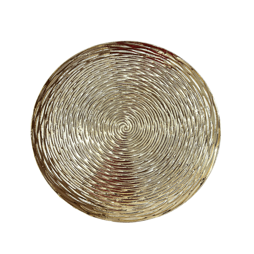 Plato Redondo Decorativo 30 Cm Dorado - Montefiori Christmas - Titan.com.pa - 7453121087208
