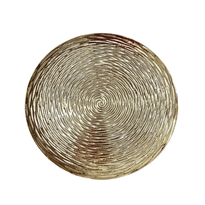 Plato Redondo Decorativo 30 Cm Dorado - Montefiori Christmas - Titan.com.pa - 7453121087208