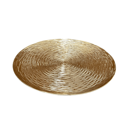 Plato Redondo Decorativo 30 Cm Dorado - Montefiori Christmas - Titan.com.pa - 7453121087208
