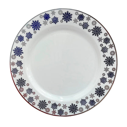 Plato Reutilizable De Melamina 7” / 10 Piezas Blanco/Plateado/Azul - Christmas Elegance