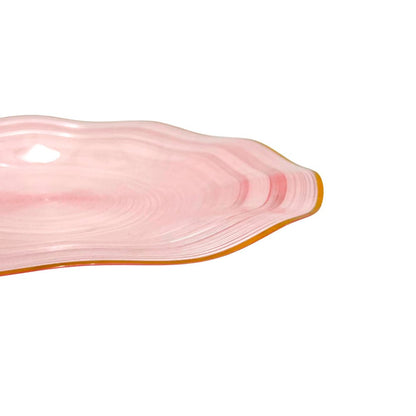 Plato reutilizable Pink de 10 pulgadas con borde dorado Home Elegance