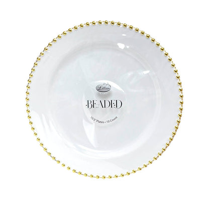 Platos Desechables 10.5" Lillian de 10 Piezas / Blanco - Gold - Lillian - Titan.com.pa - 763615334204
