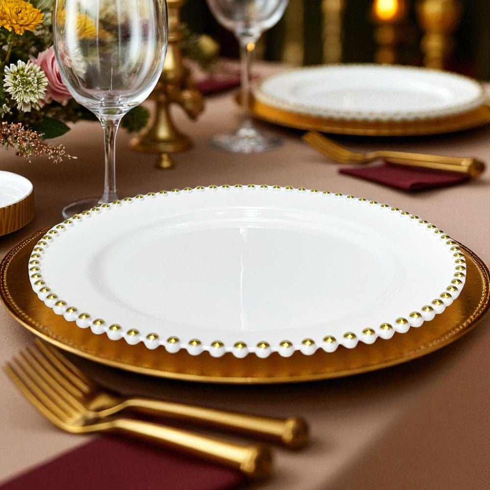 Platos Desechables 10.5" Lillian de 10 Piezas / Blanco - Gold - Lillian - Titan.com.pa - 763615334204
